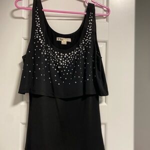 2/$30 NYC Rhinestone Black Tank Top - M